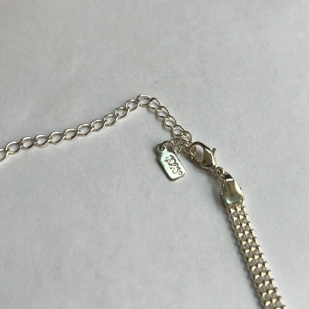 1928 Vintage Timeless Silver Choker  Statement Necklace - Picture 8 of 12